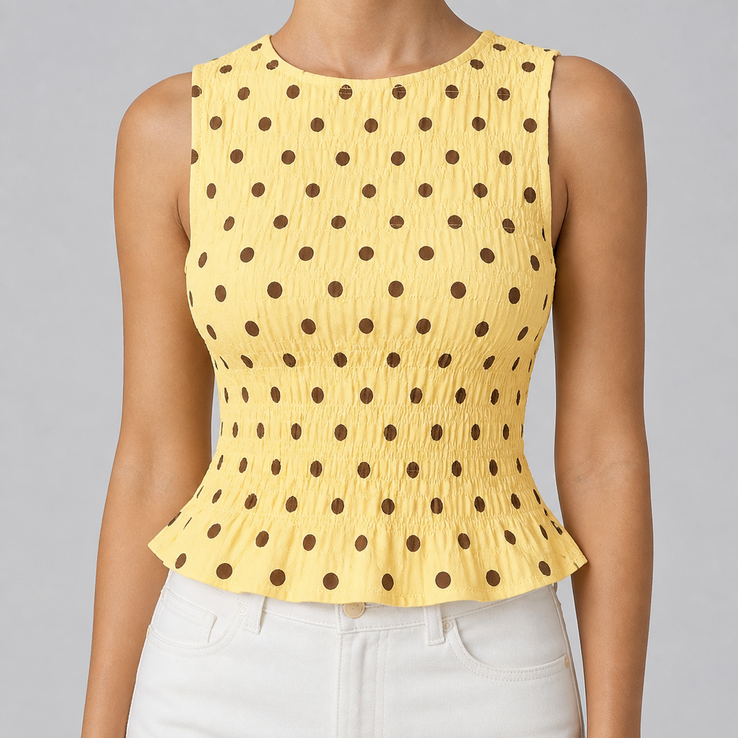 Women's Polka Dot Peplum Top – Summer Going Out Vest