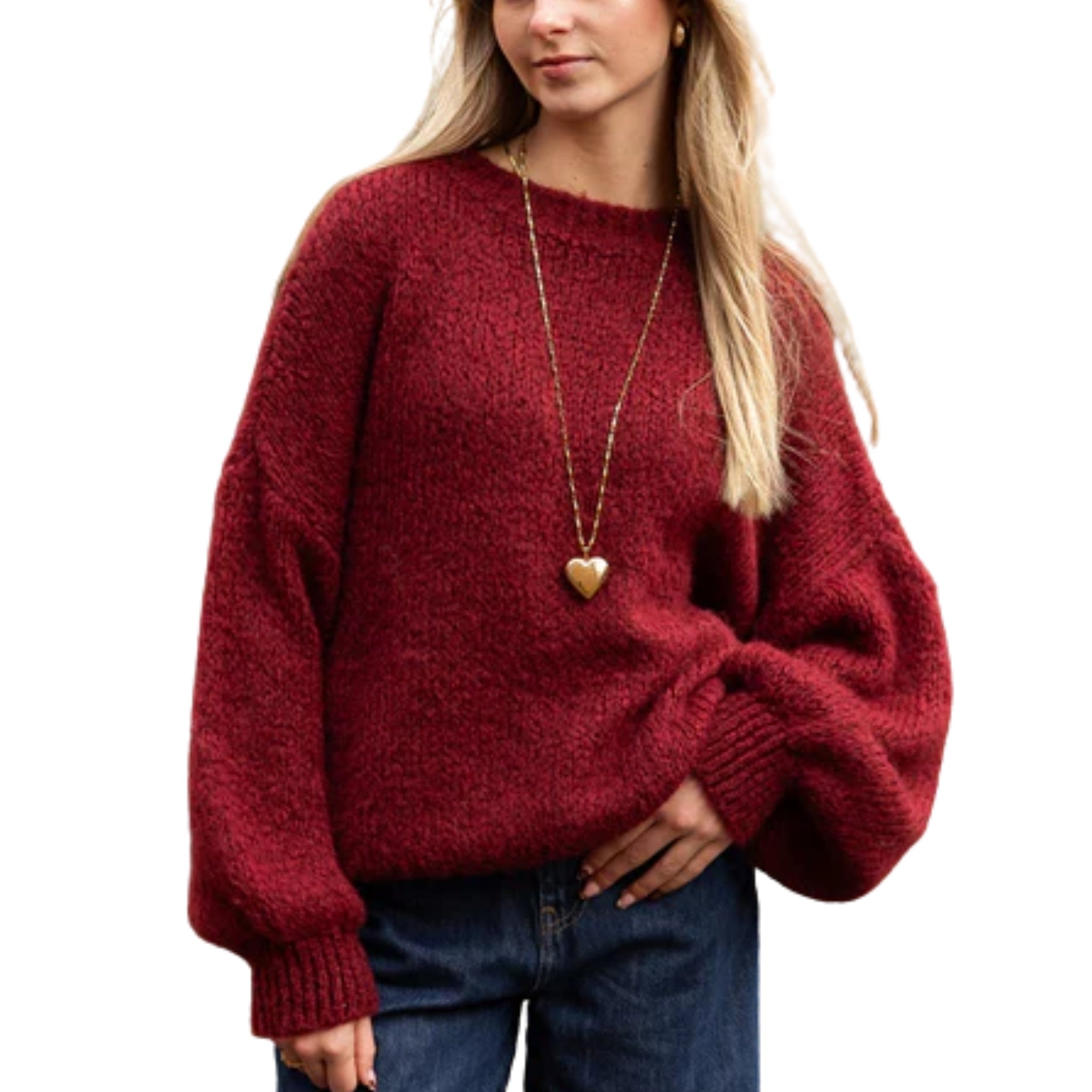 Women’s Round Neck Drop Shoulder Sweater