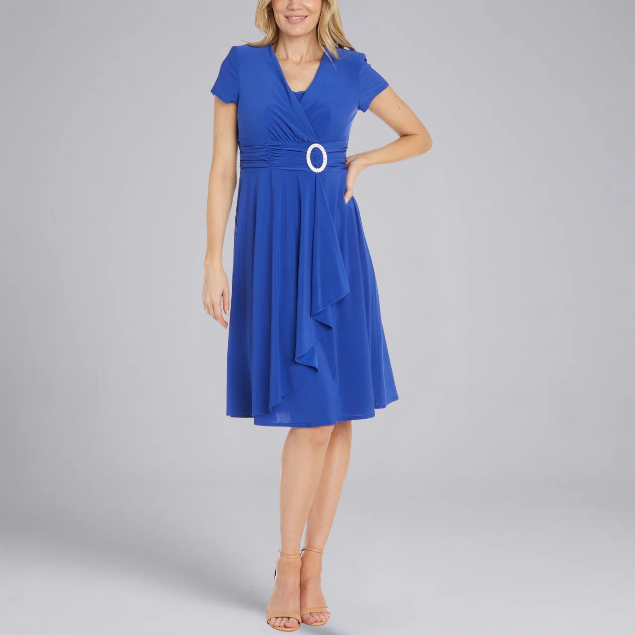 Women’s Ruched-Waist Wedding Midi Dress