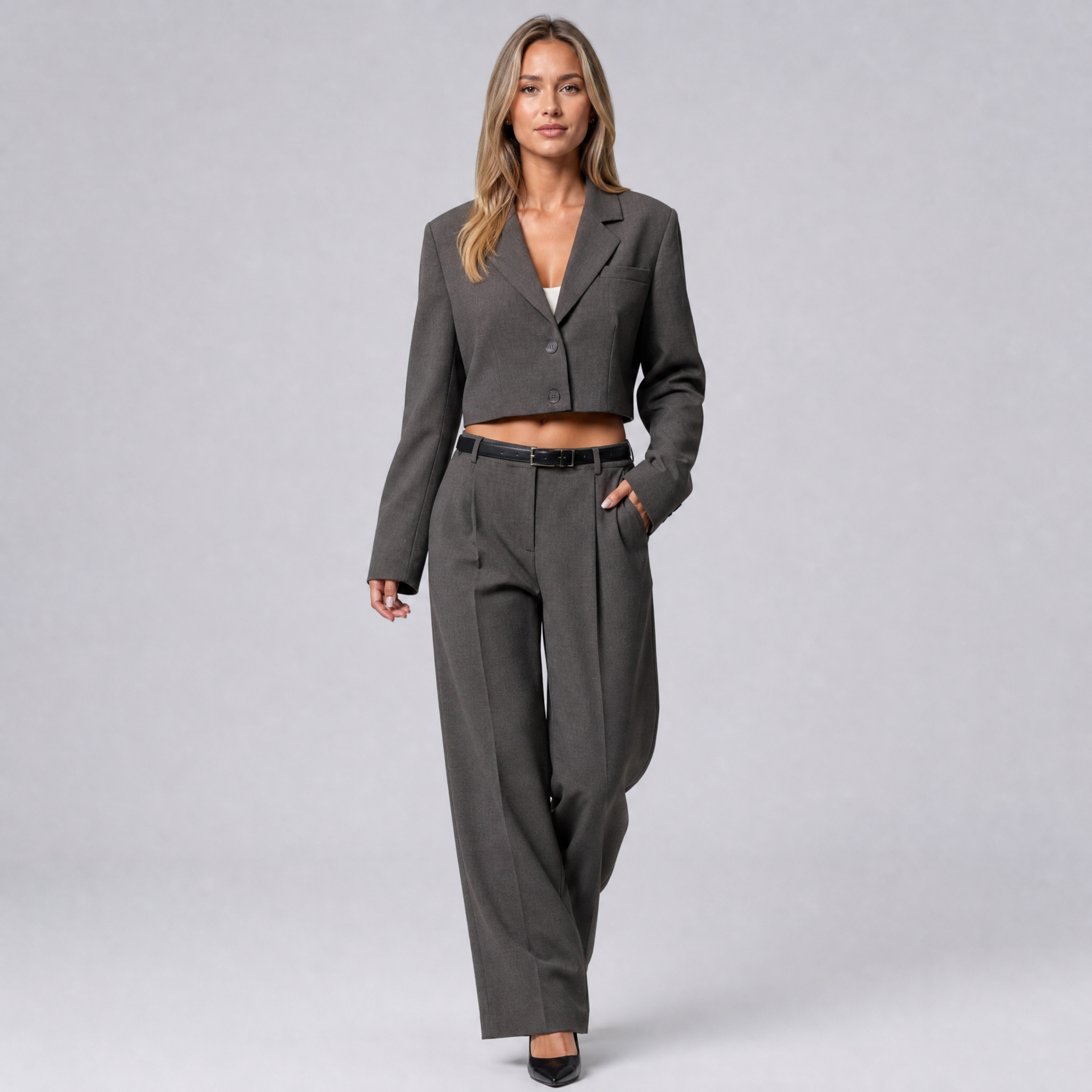 Women’s Sculptural Cropped Textured Blazer