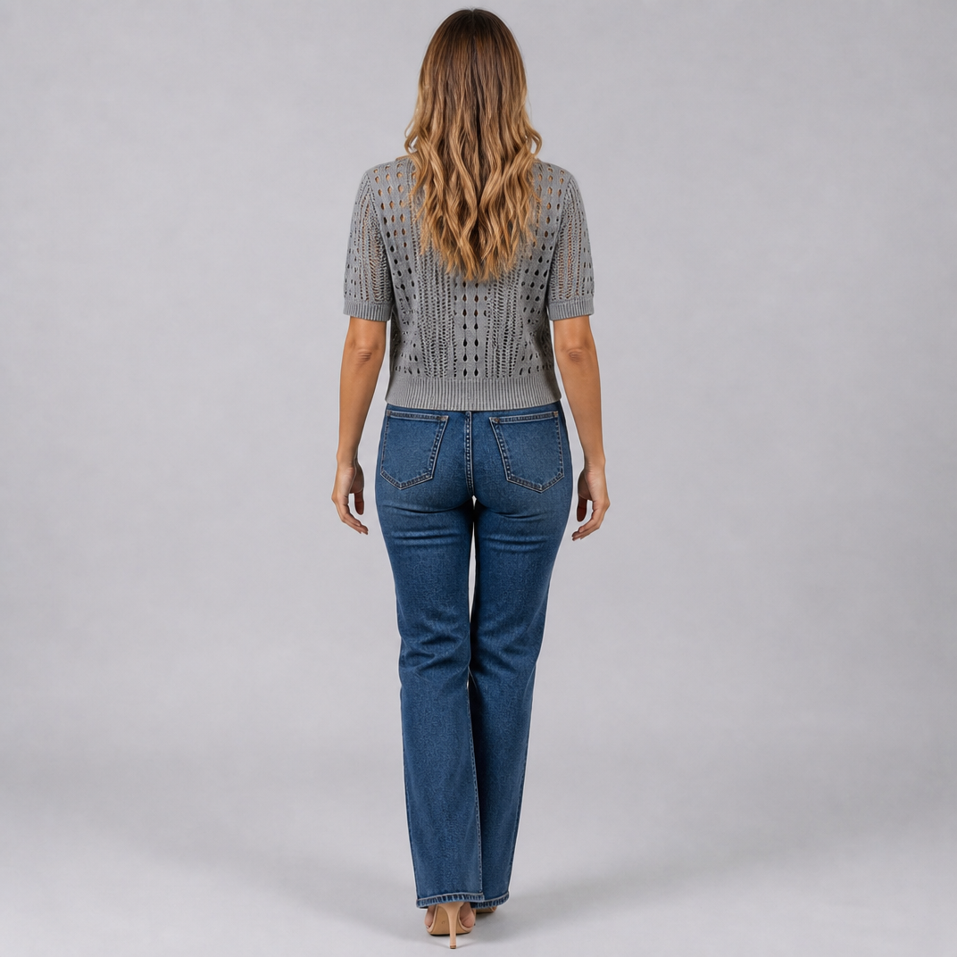 Women’s Short-Sleeve Pointelle Spring Cardigan