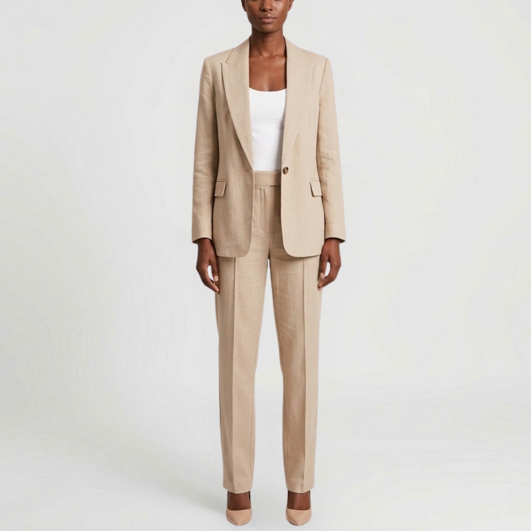 Women’s Single-Button Tailored Blazer & Trouser Set