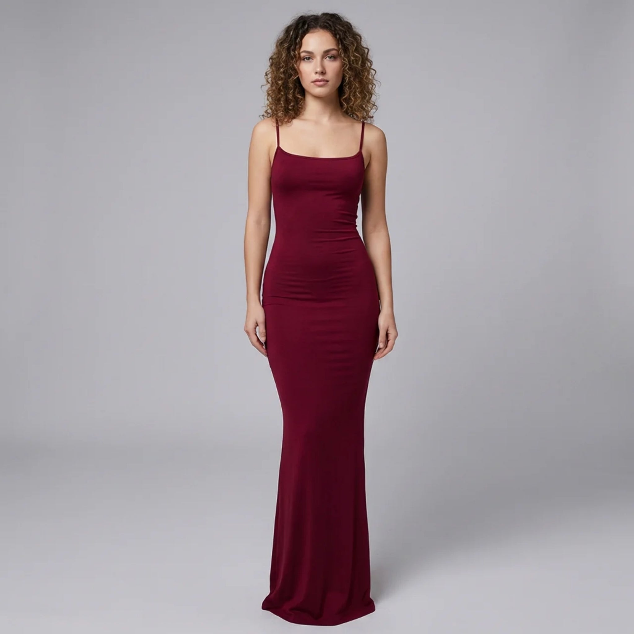 Women’s Sleek Scoop-Neck Maxi Dress
