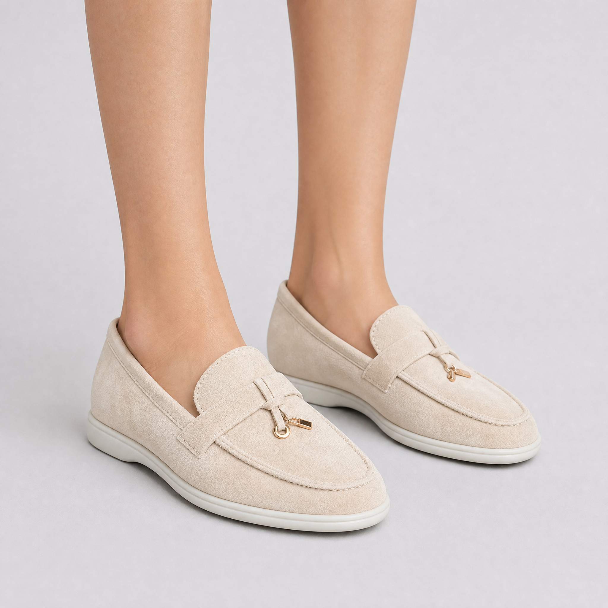Women’s Suede Charm-Detail Loafers