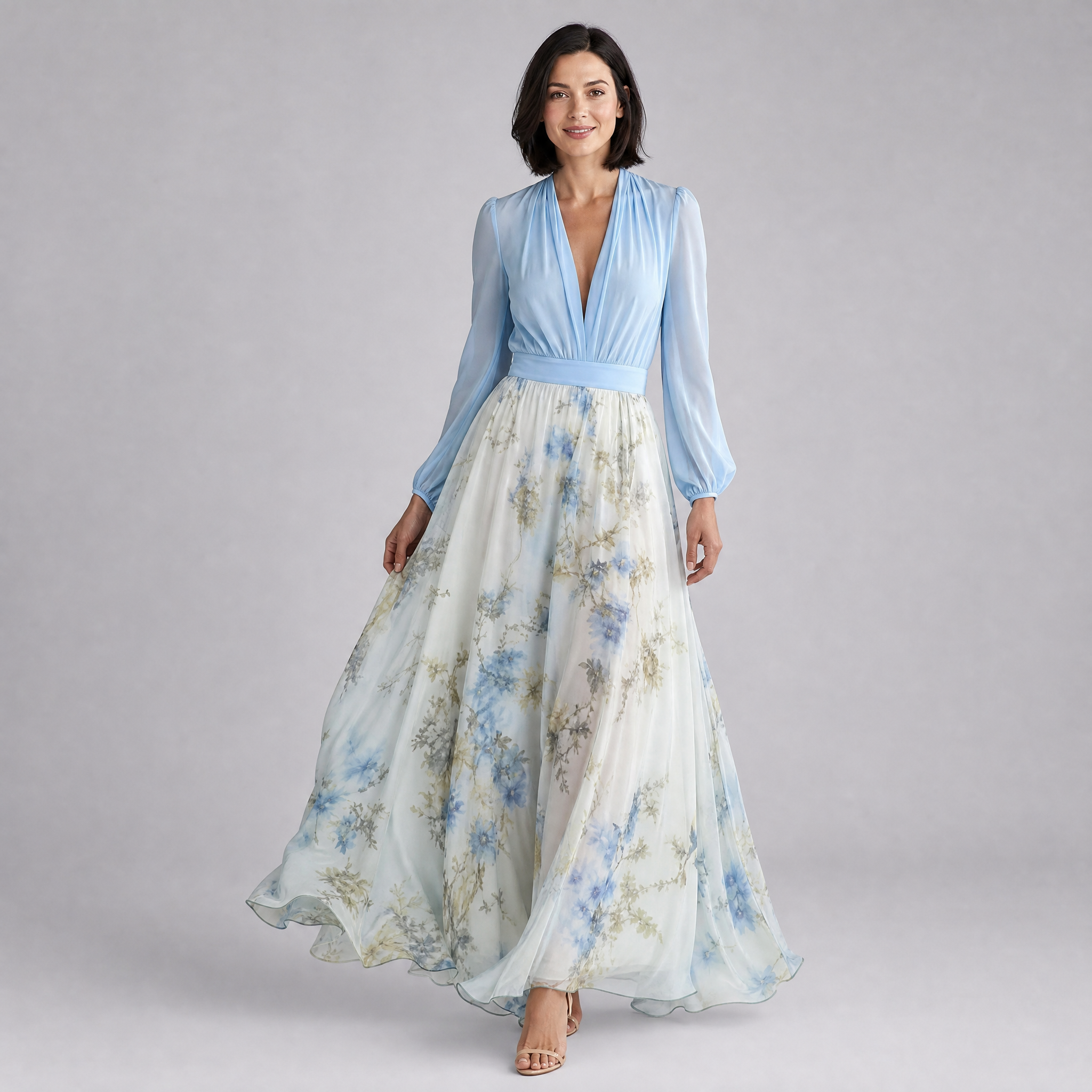 Women’s Textured Floral Spring Maxi Dress