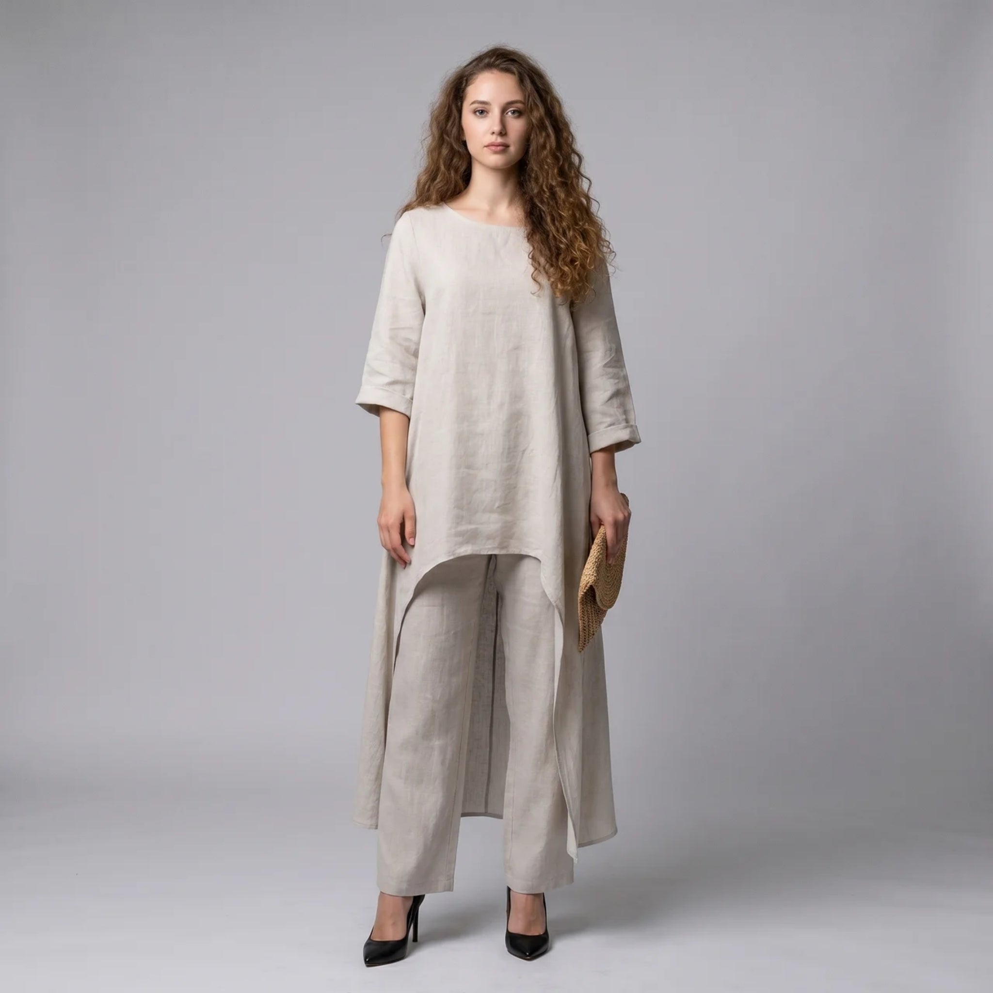 Women’s Textured High-Low Co-ord Set