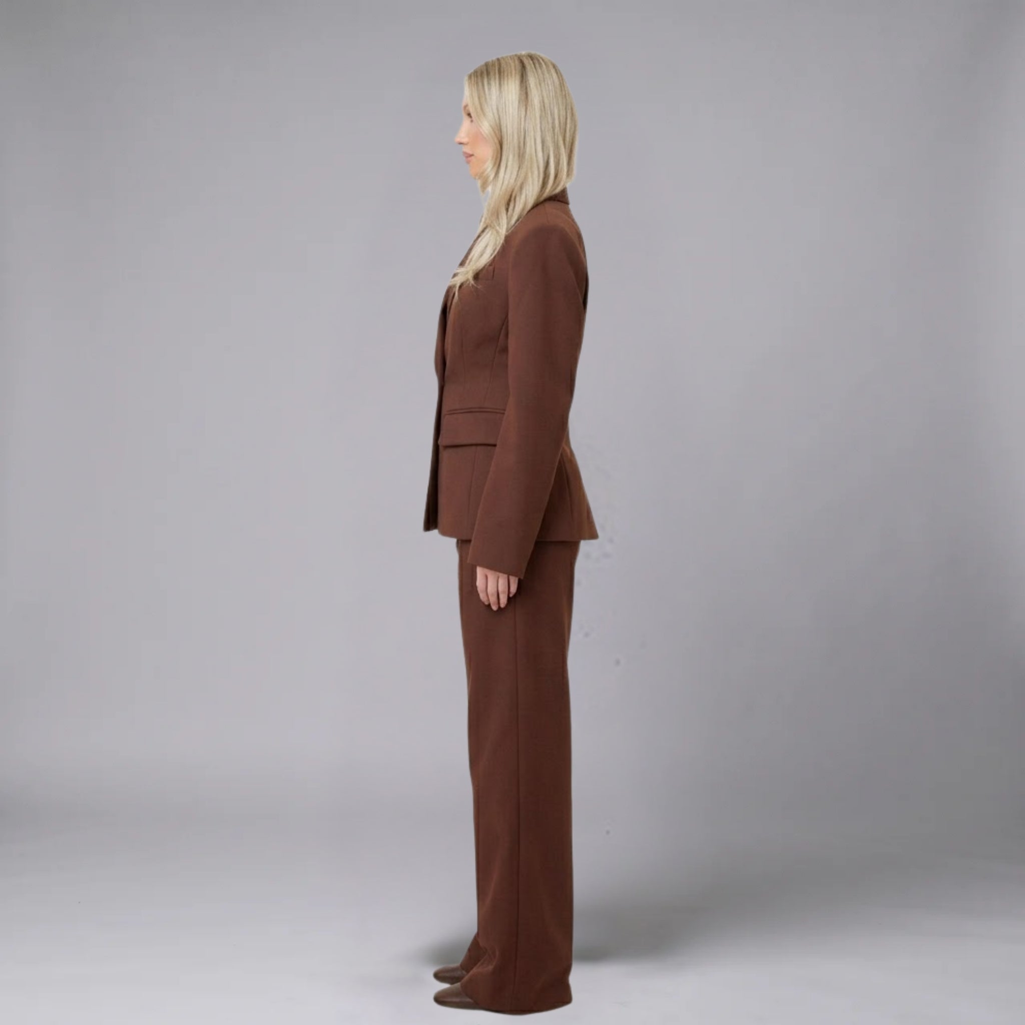 Women’s Textured Panelled Layered Double-Breasted Set