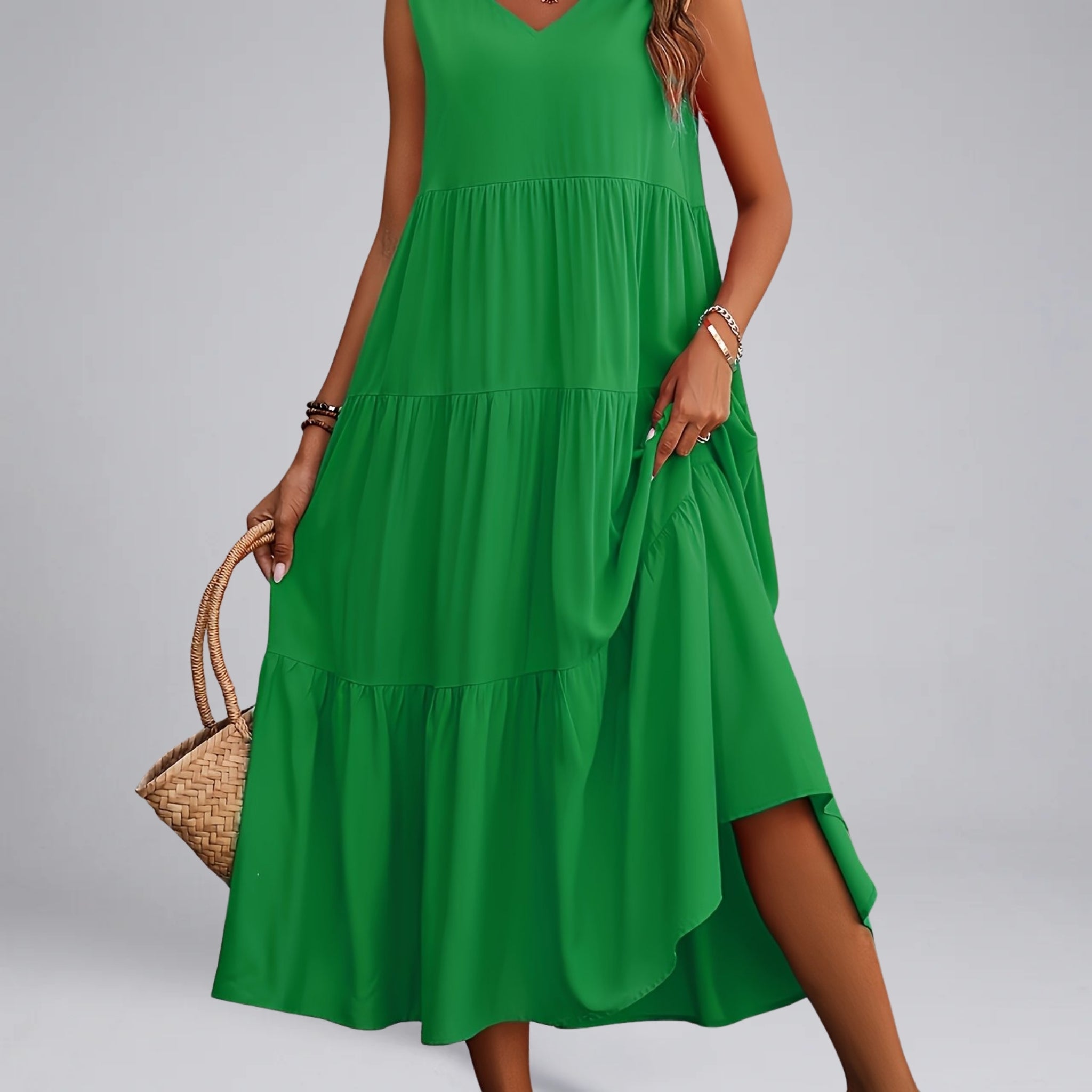 Women’s Tiered V-Neck Maxi Dress