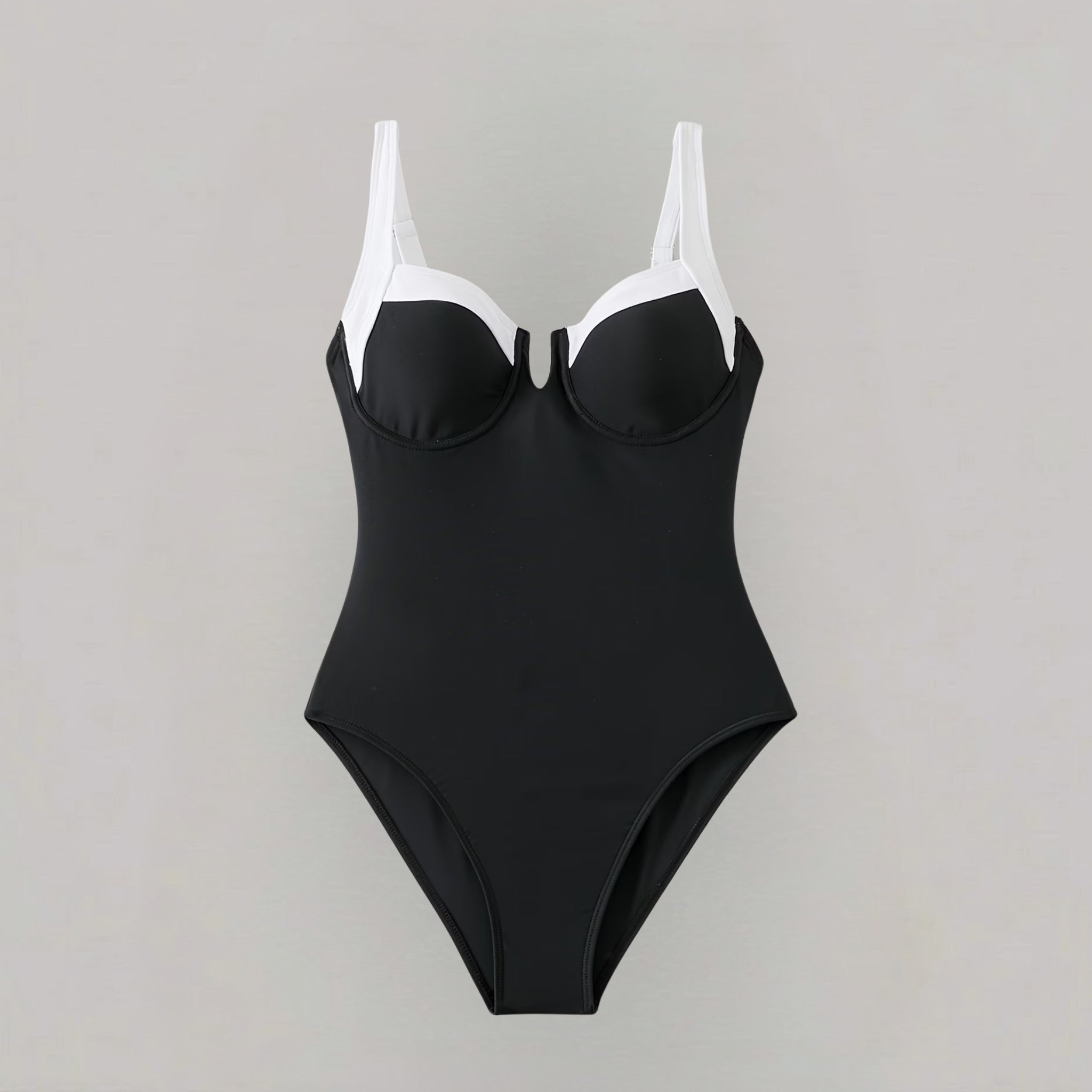 Women’s V-Neck Swimsuit with Contrast Trim
