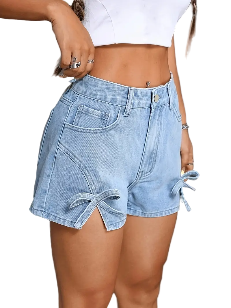 Women's Light Wash Denim Shorts