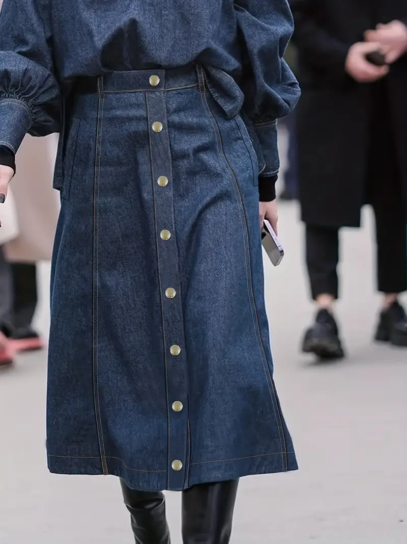 Women's Waistband Denim Skirt