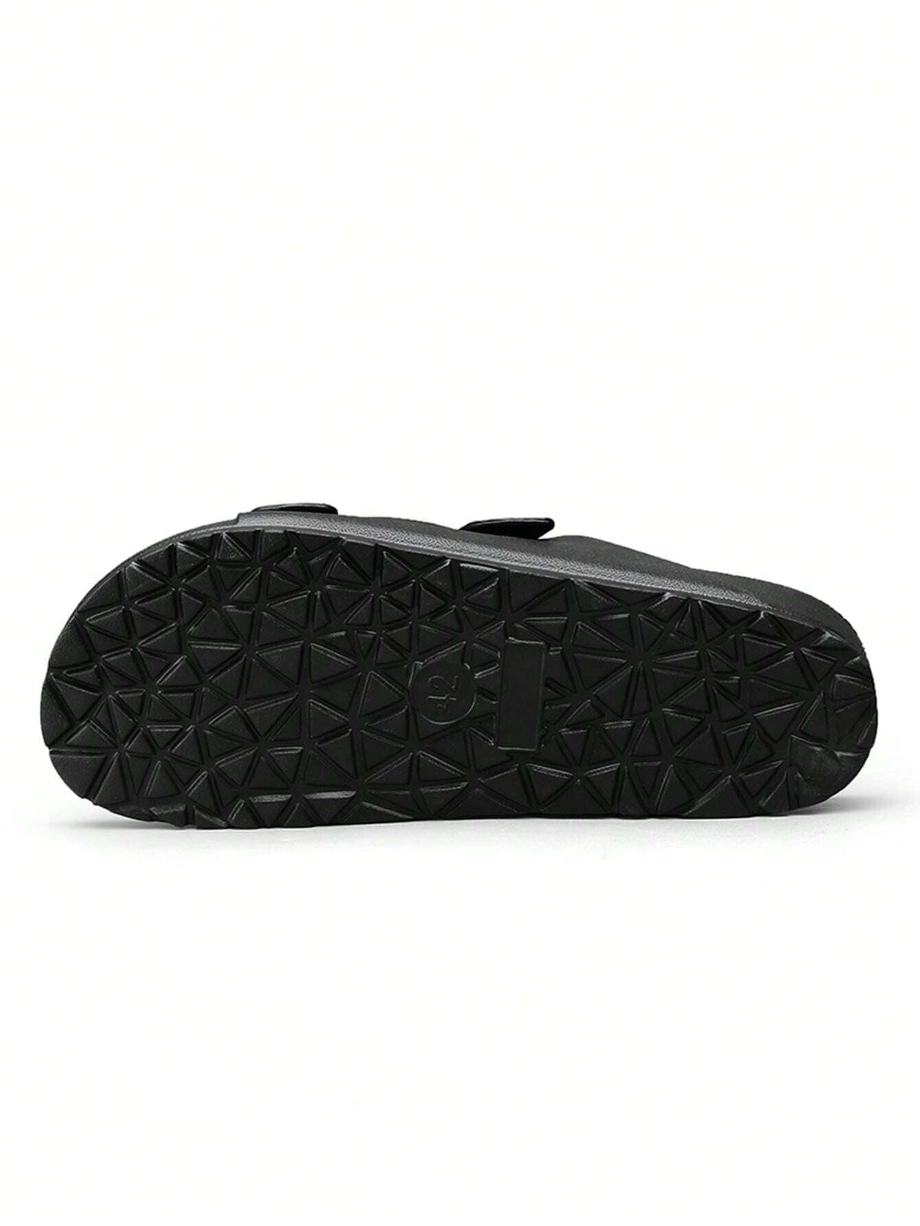 Men's Black Leather-Look Sandals – Smart Casual Summer Slides