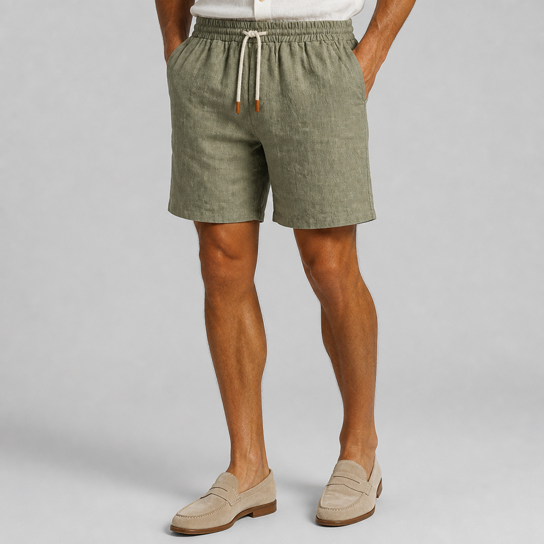 Men's Black Linen-Blend Shorts – Summer Chino Shorts Men