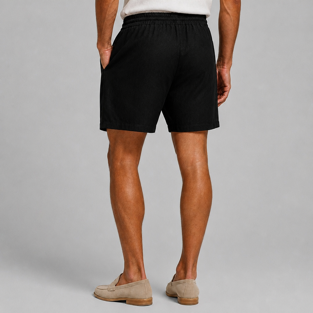 Men's Black Linen-Blend Shorts – Summer Chino Shorts Men