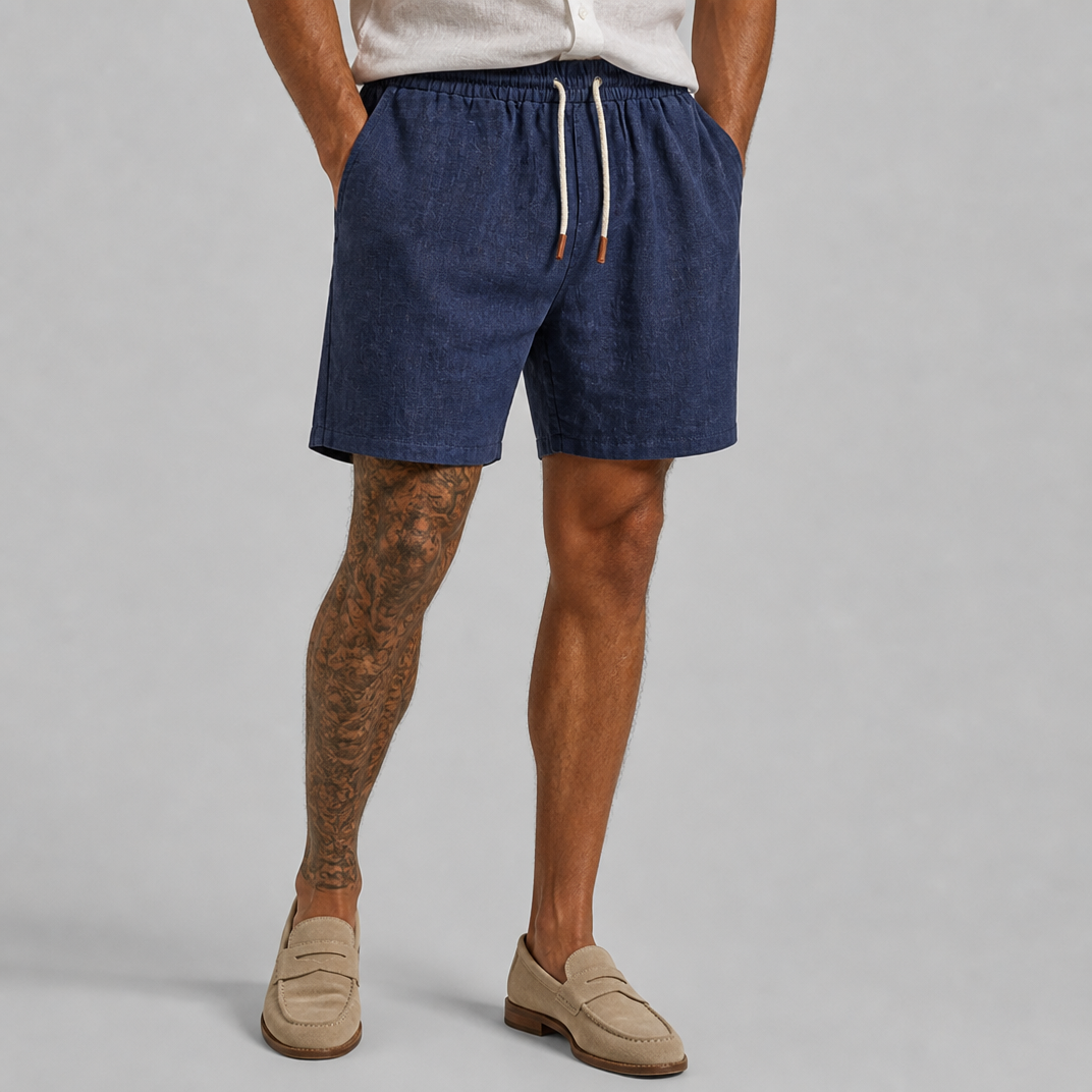 Men's Black Linen-Blend Shorts – Summer Chino Shorts Men