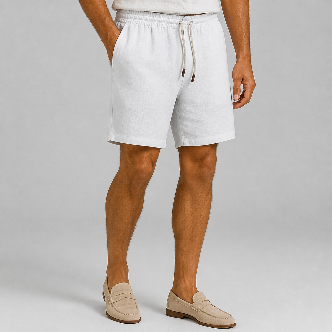 Men's Black Linen-Blend Shorts – Summer Chino Shorts Men