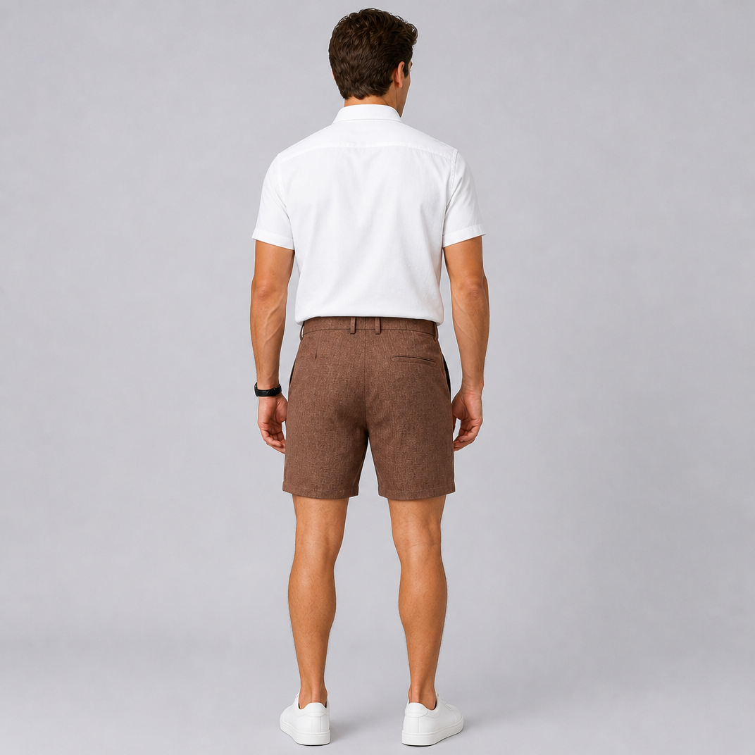 Men's Brown Tailored Shorts – Smart Pleated Chino Shorts