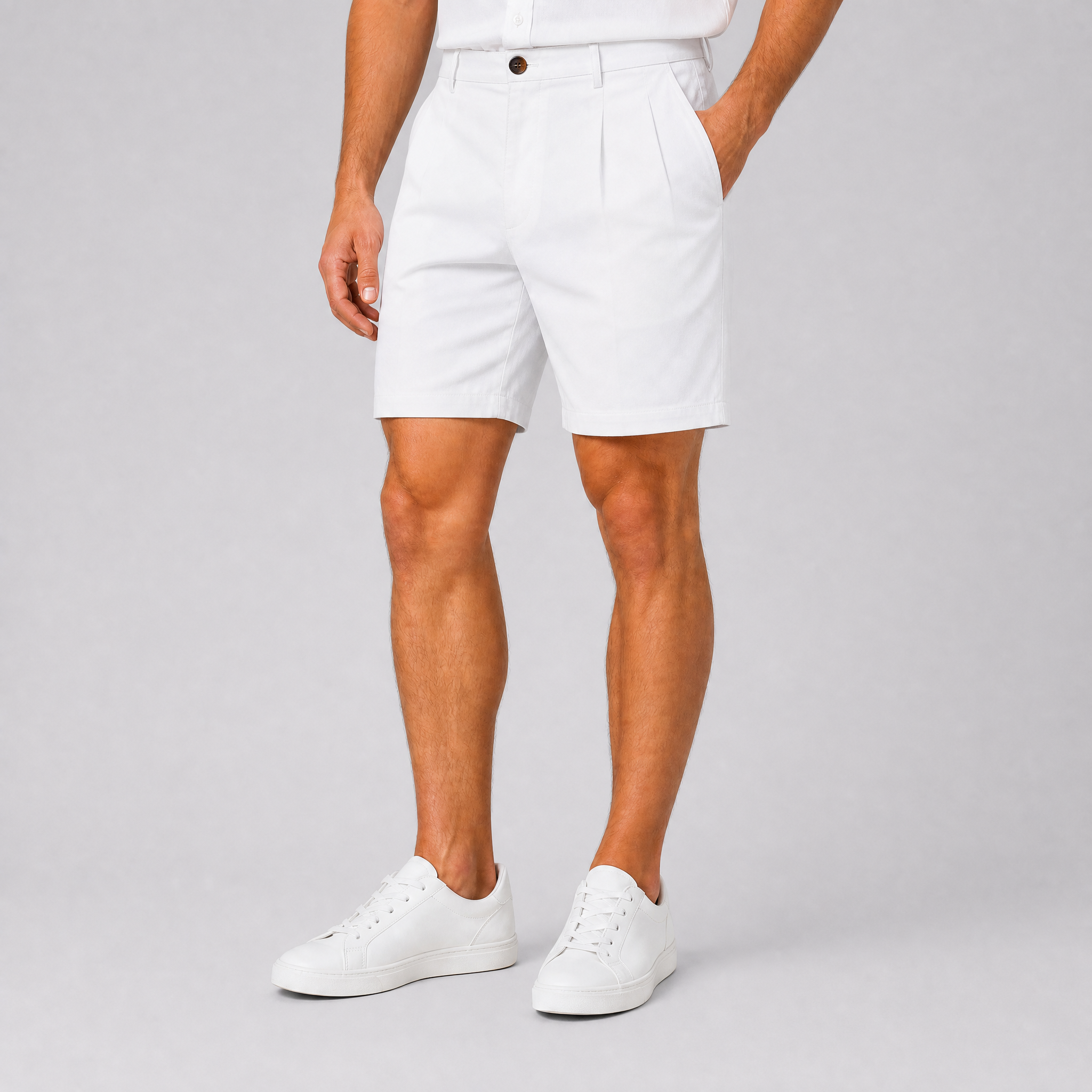 Men's Brown Tailored Shorts – Smart Pleated Chino Shorts