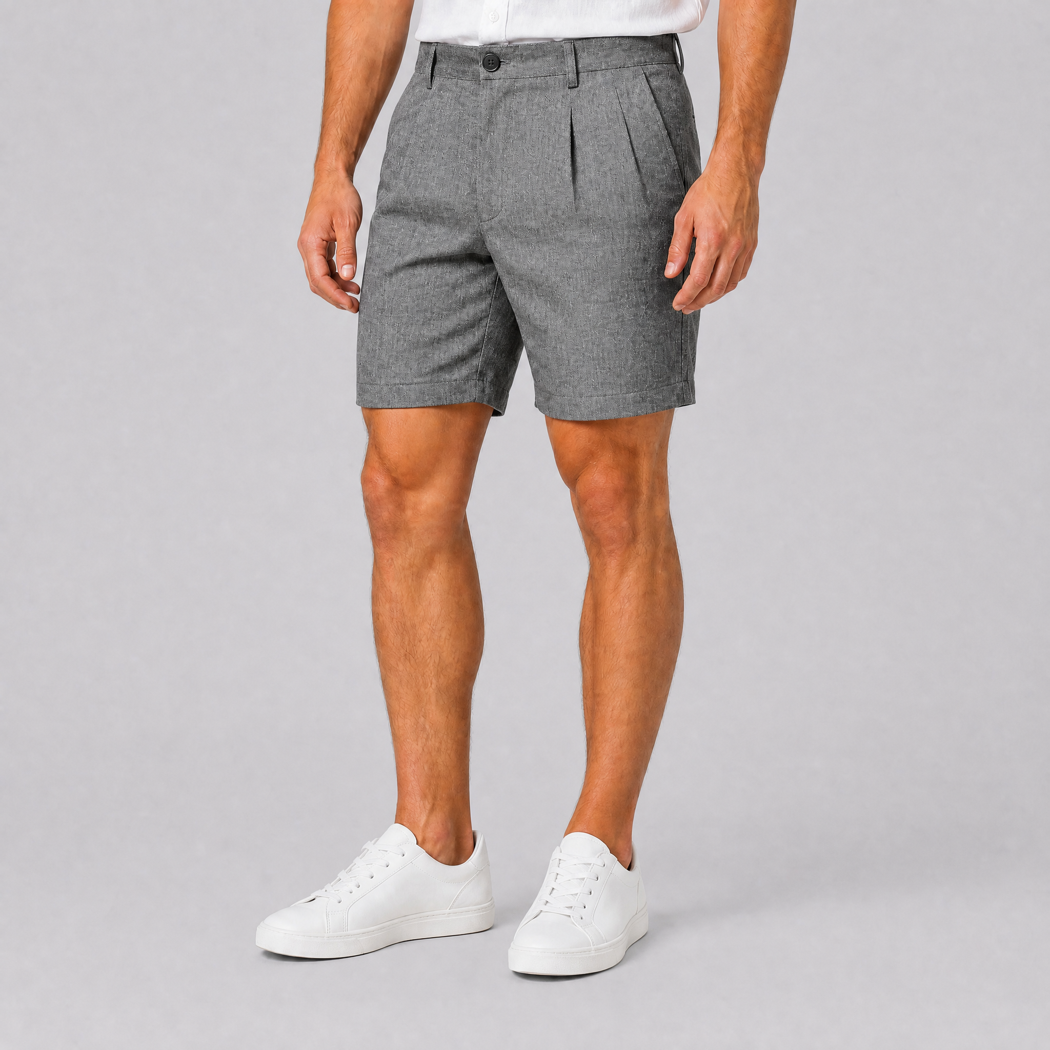Men's Brown Tailored Shorts – Smart Pleated Chino Shorts