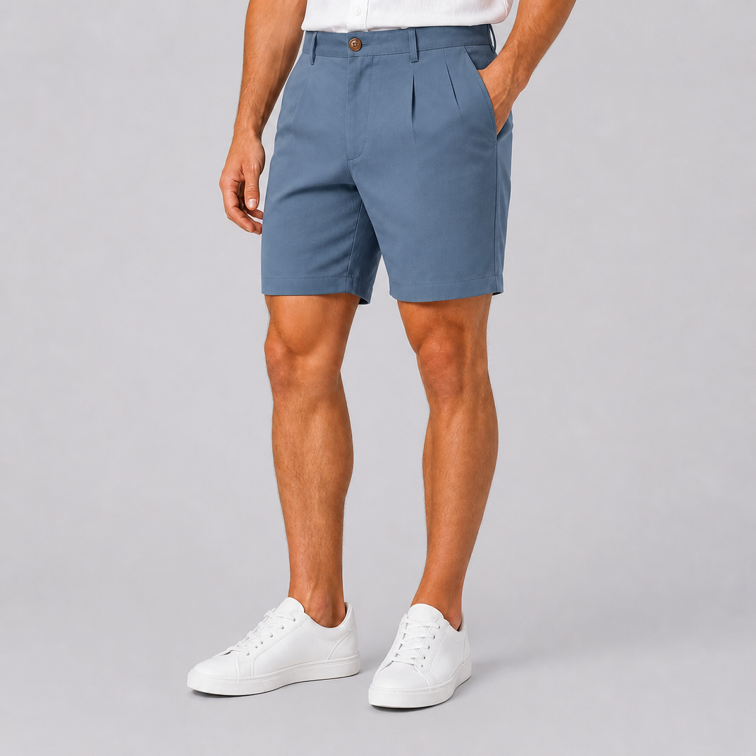 Men's Brown Tailored Shorts – Smart Pleated Chino Shorts