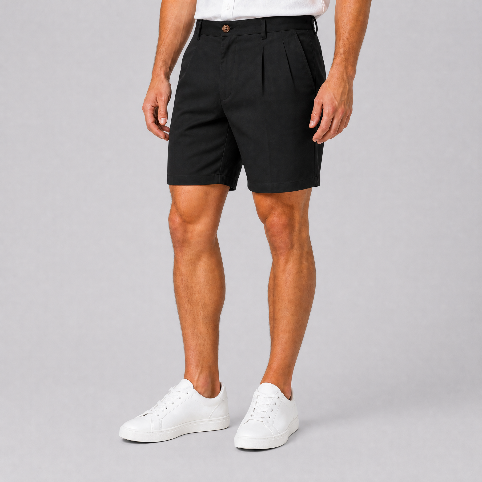 Men's Brown Tailored Shorts – Smart Pleated Chino Shorts