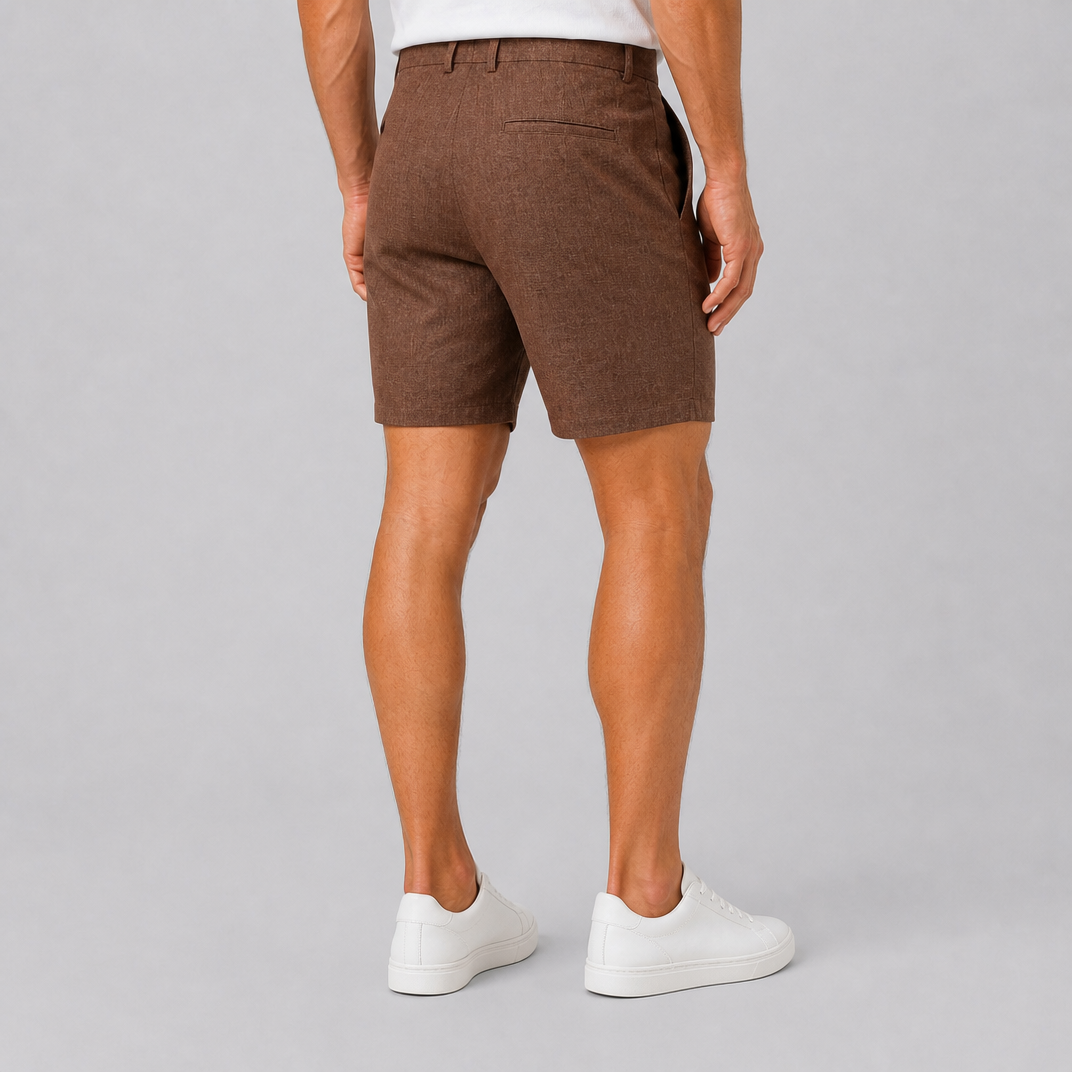 Men's Brown Tailored Shorts – Smart Pleated Chino Shorts