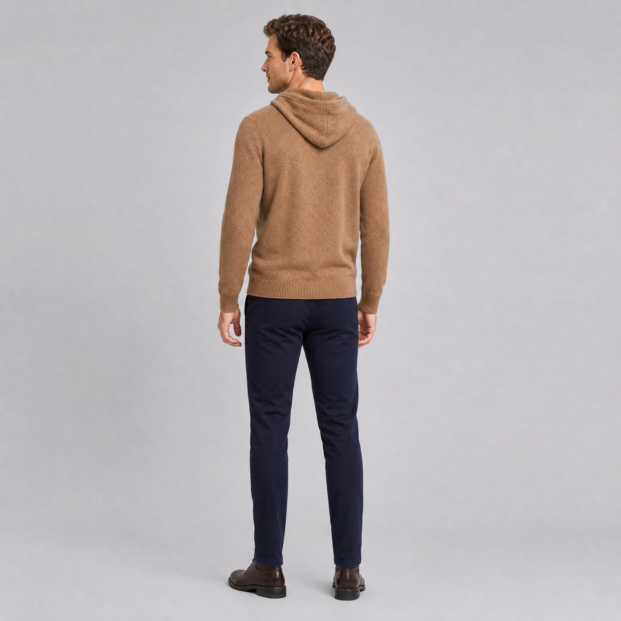 Men's Cashmere Knit Hoodie – Luxury Wool Blend Pullover