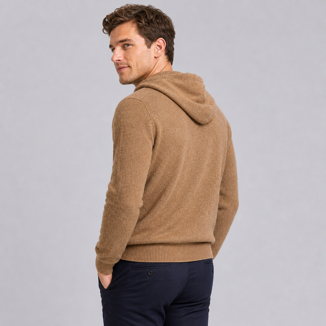 Men's Cashmere Knit Hoodie – Luxury Wool Blend Pullover
