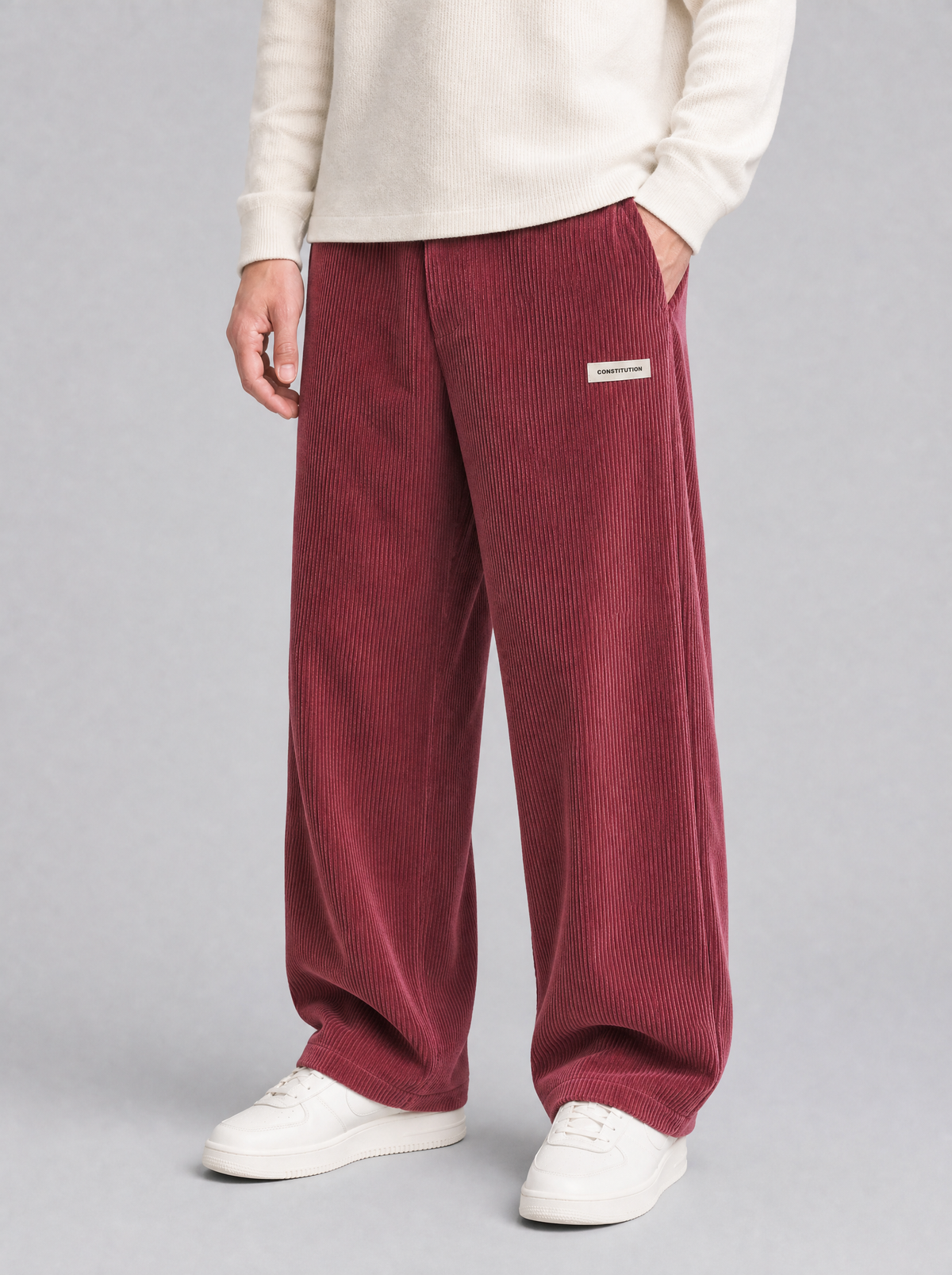 Men's Corduroy Blend Loose Fit Trousers - product view 8