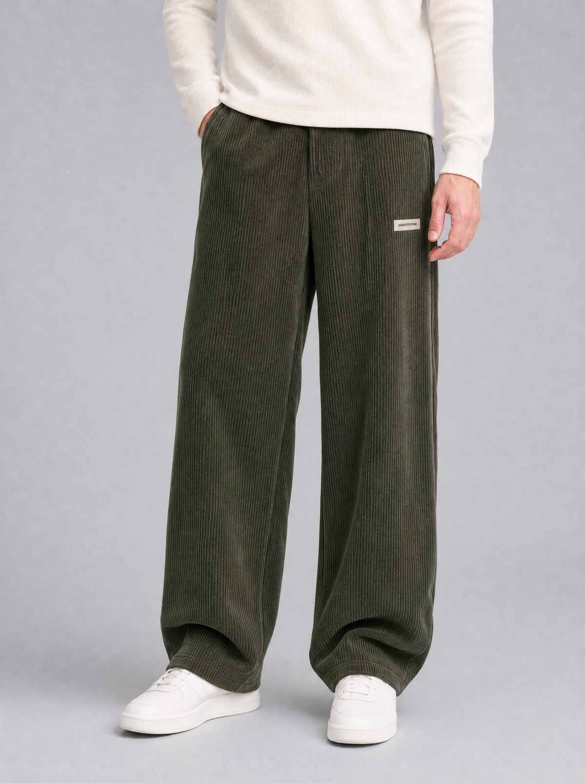 Men's Corduroy Blend Loose Fit Trousers - product view 7