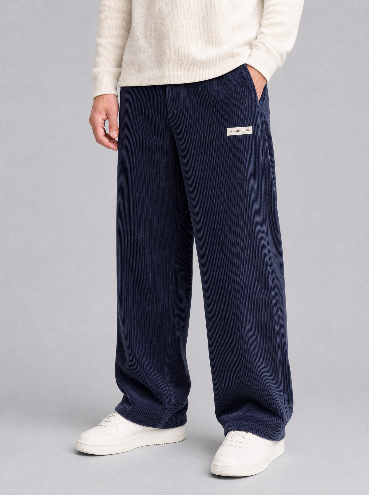 Men's Corduroy Blend Loose Fit Trousers - product view 11