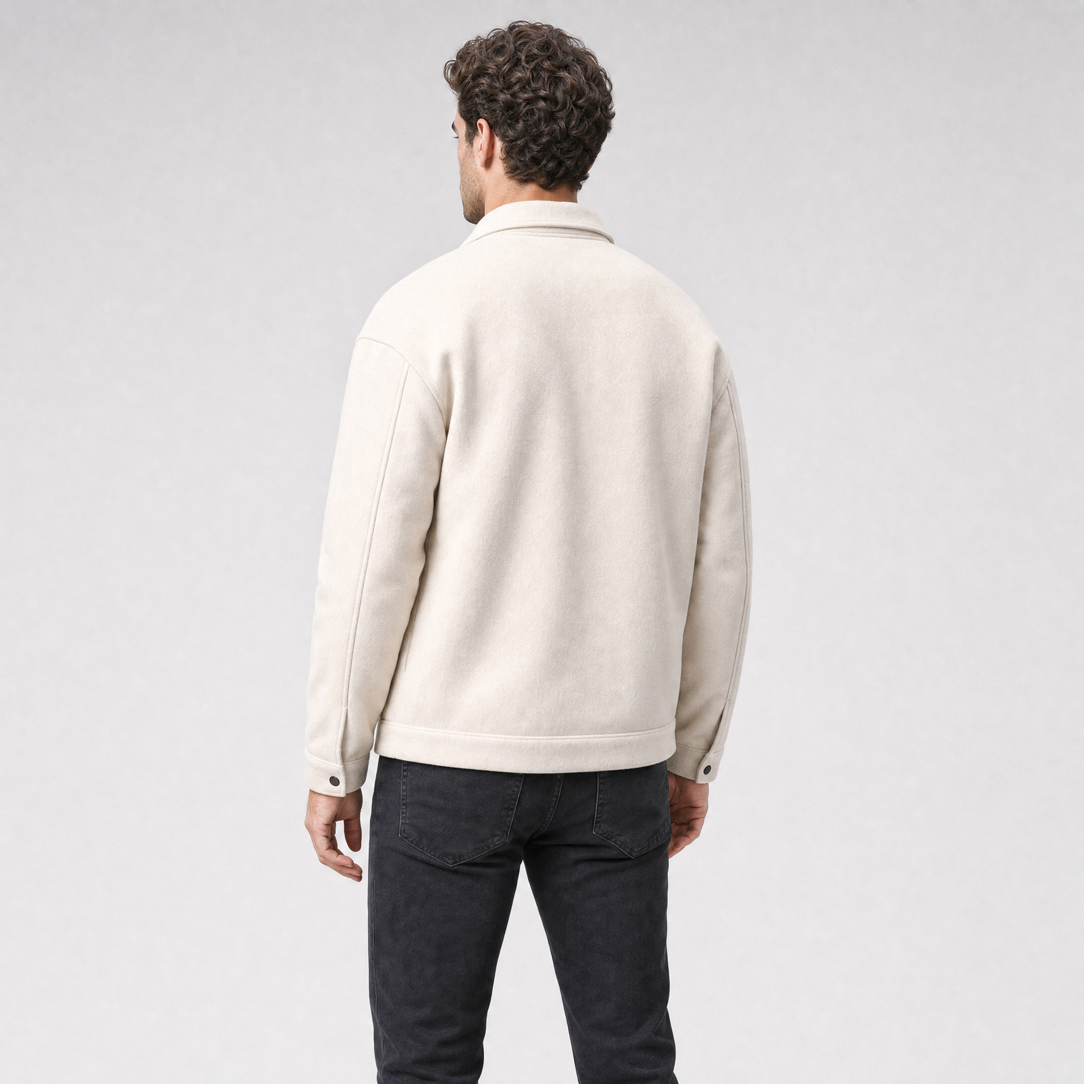 Men's Fleece Jacket – Smart Casual Buttoned Shirt Jacket