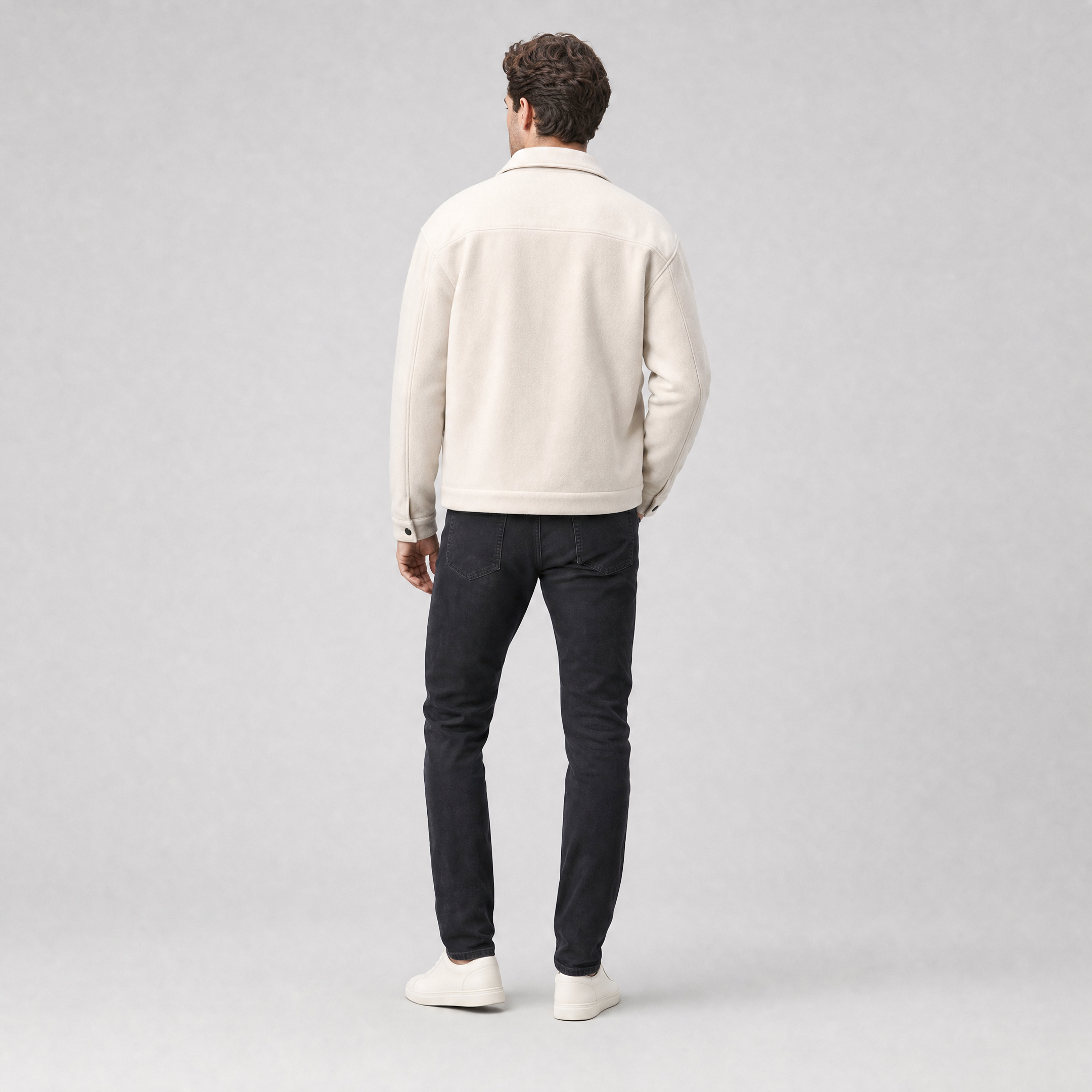 Men's Fleece Jacket – Smart Casual Buttoned Shirt Jacket