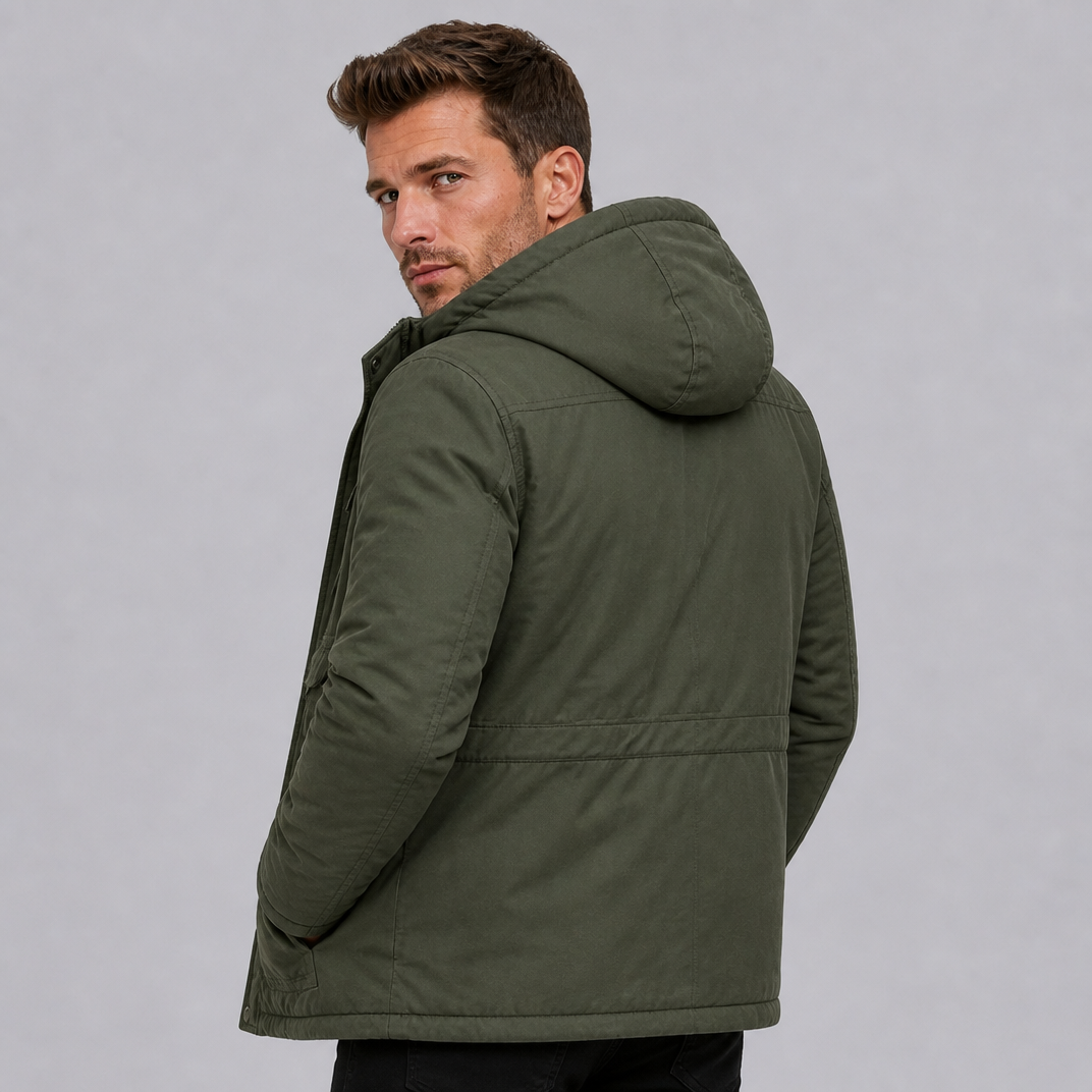 Men's Fleece Lined Hooded Parka Jacket