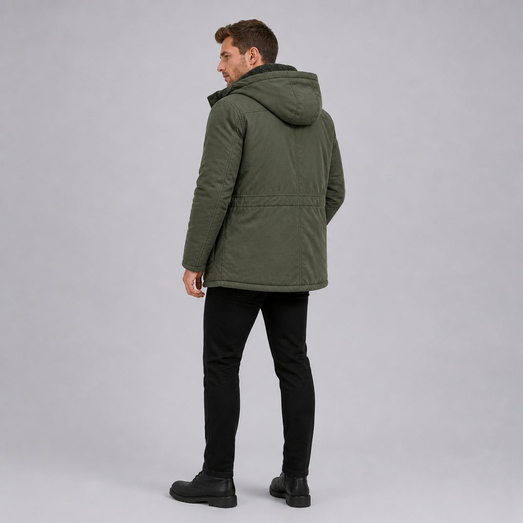 Men's Fleece Lined Hooded Parka Jacket