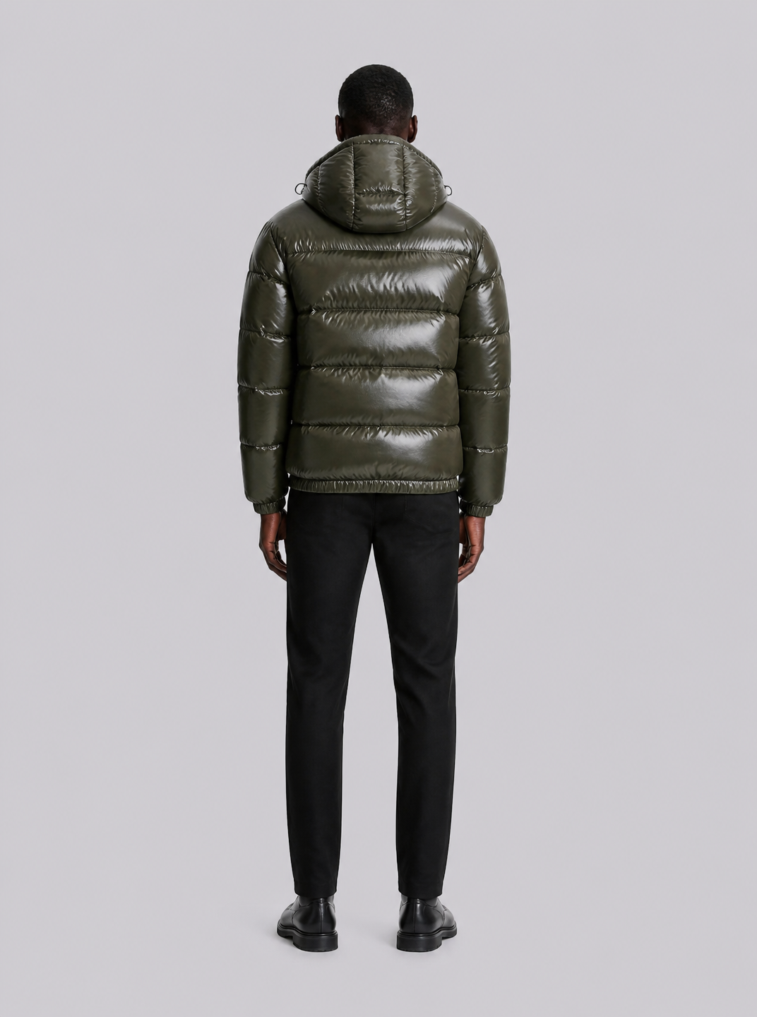 Men's Glossy Hooded Puffer Jacket
