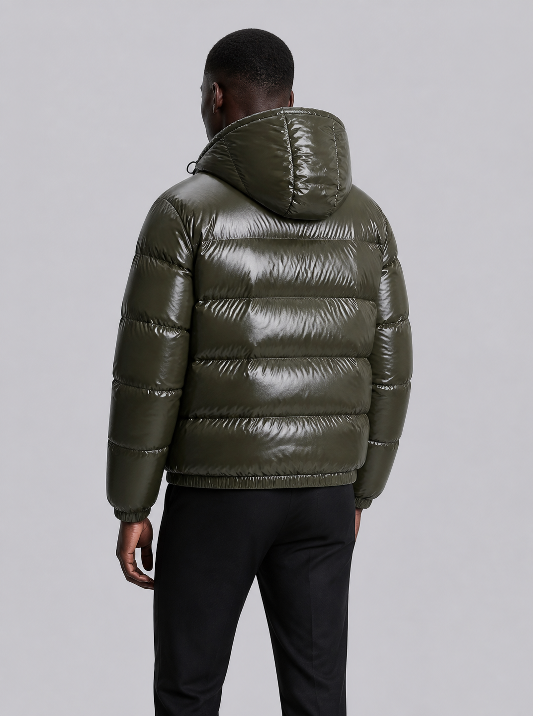 Men's Glossy Hooded Puffer Jacket