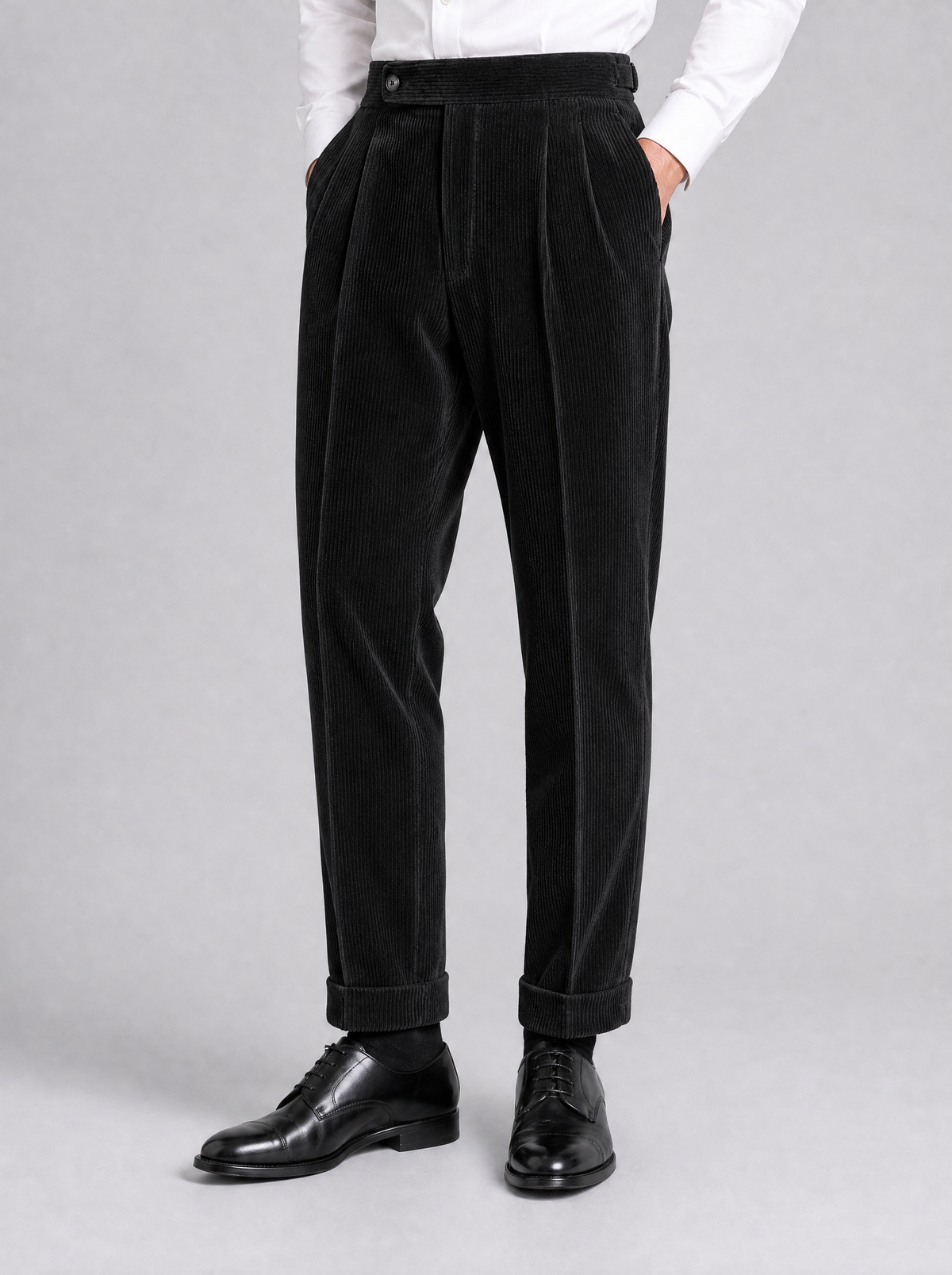 Men's Heavyweight Corduroy Blend Pleated Trousers