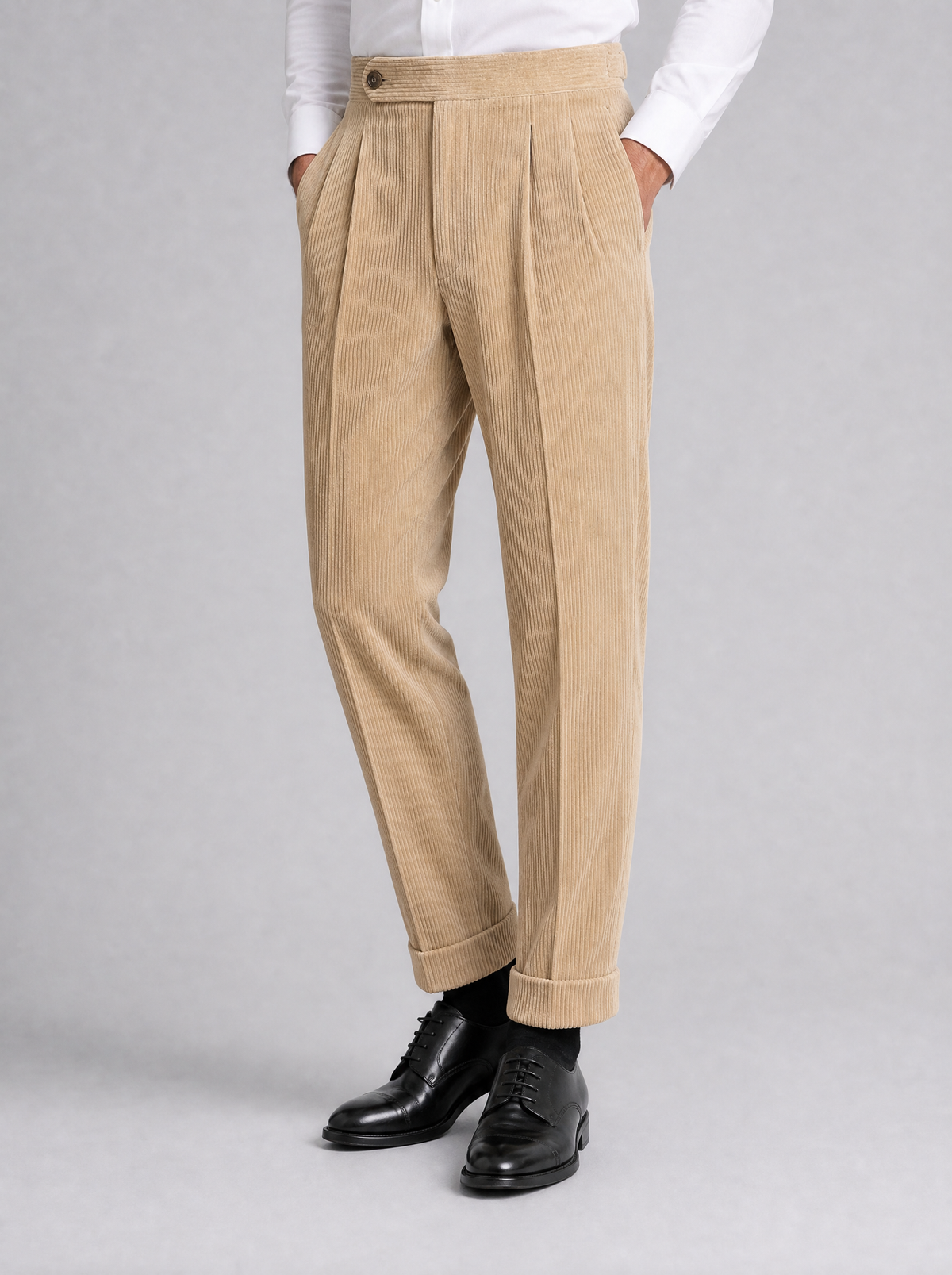 Men's Heavyweight Corduroy Blend Pleated Trousers