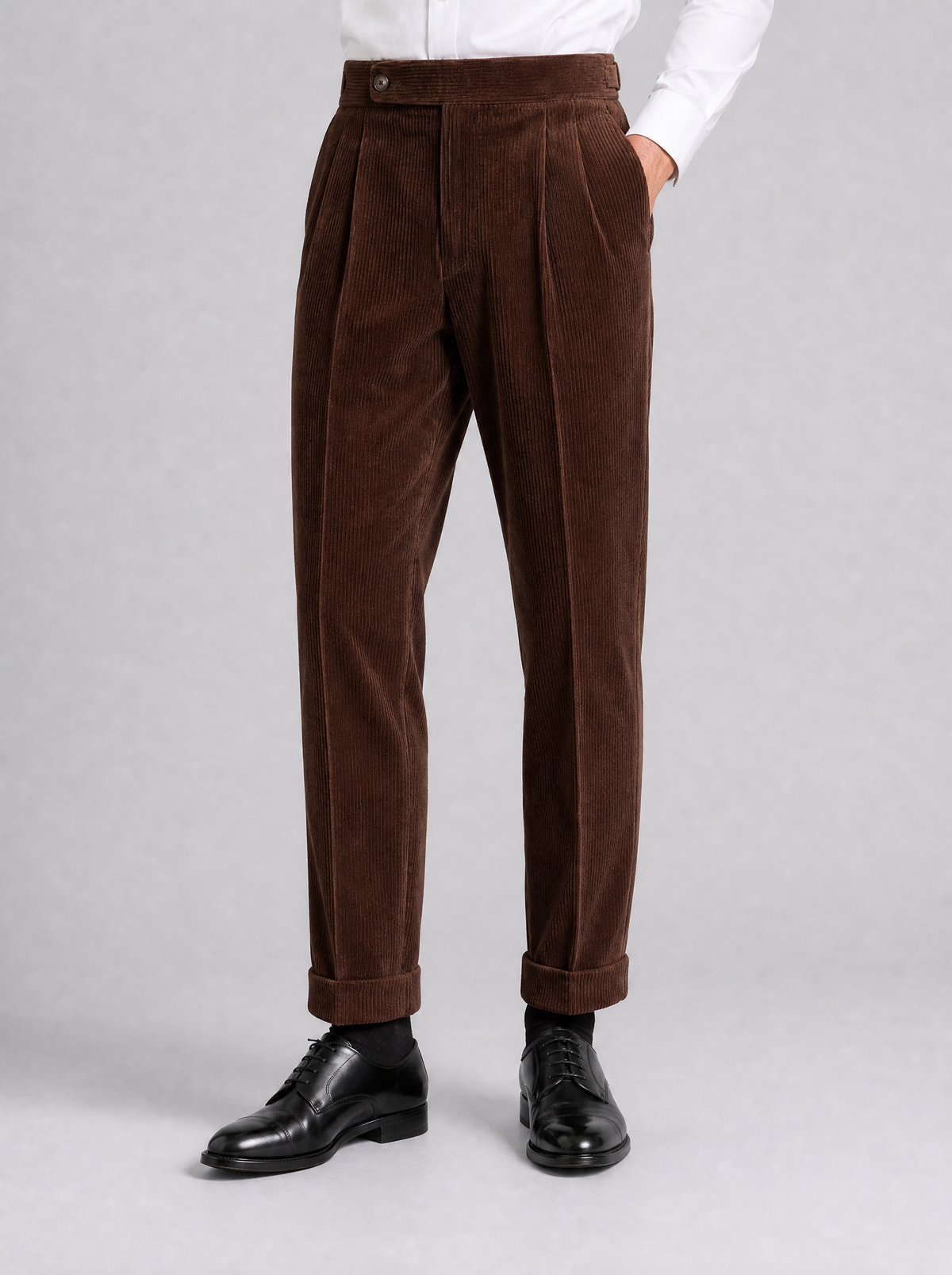 Men's Heavyweight Corduroy Blend Pleated Trousers