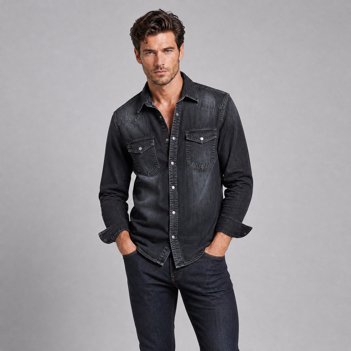 Men's Heavyweight Cotton Denim Overshirt