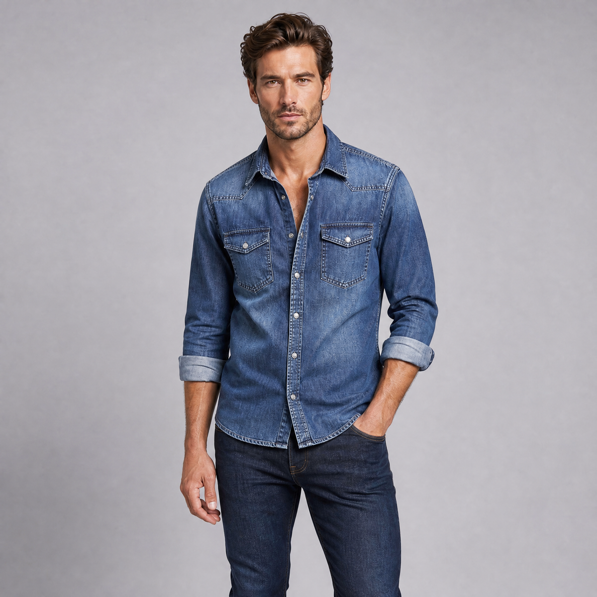 Men's Heavyweight Cotton Denim Overshirt