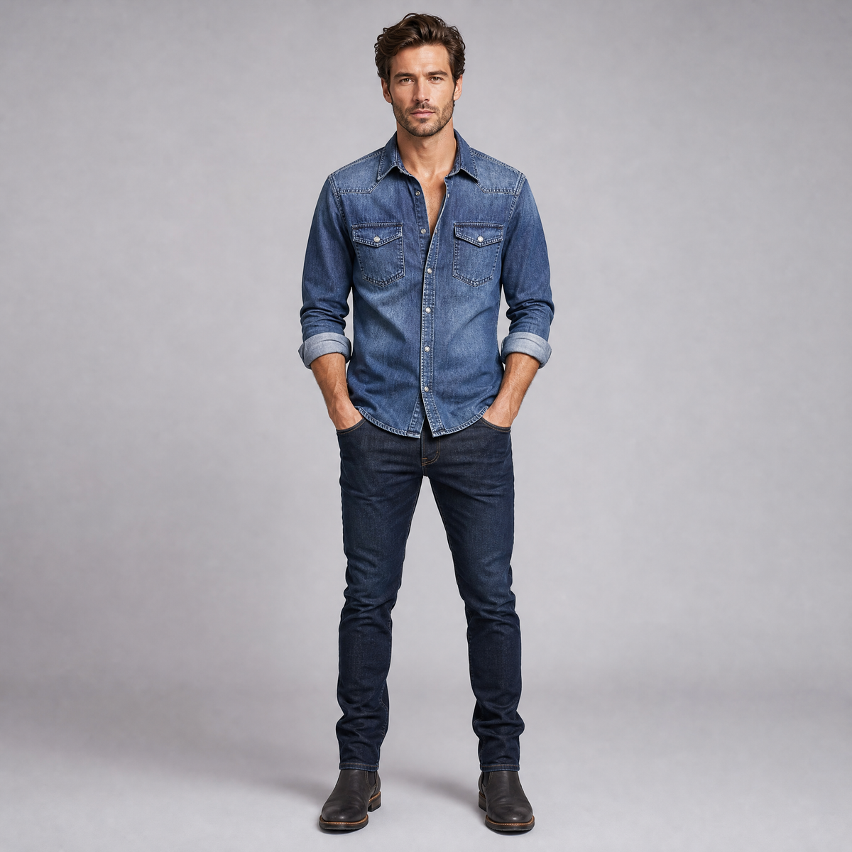 Men's Heavyweight Cotton Denim Overshirt
