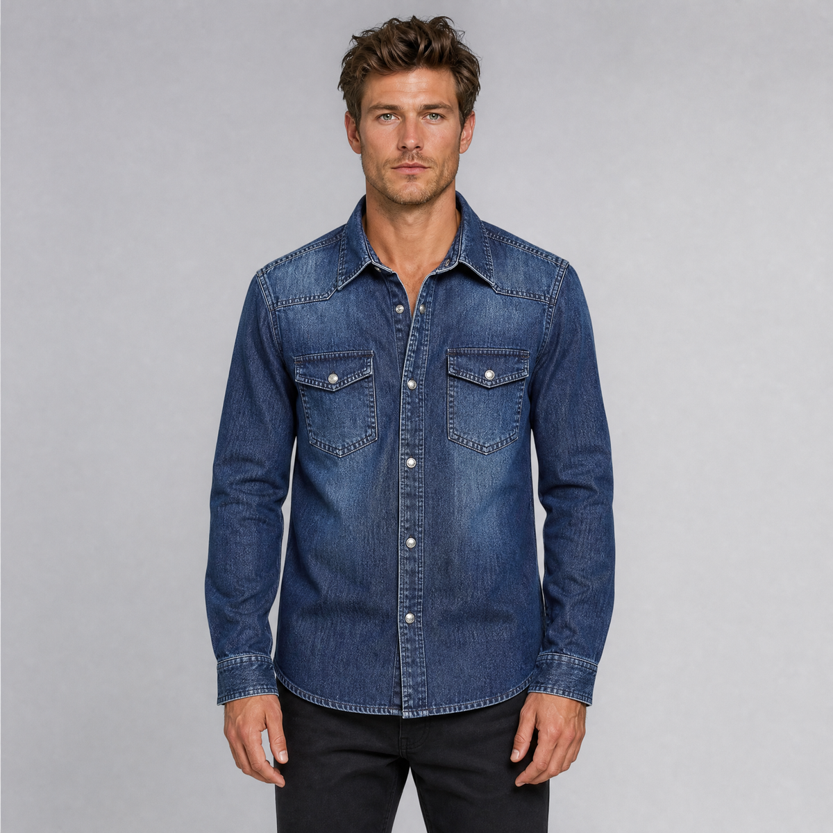 Men's Heavyweight Cotton Denim Western Overshirt