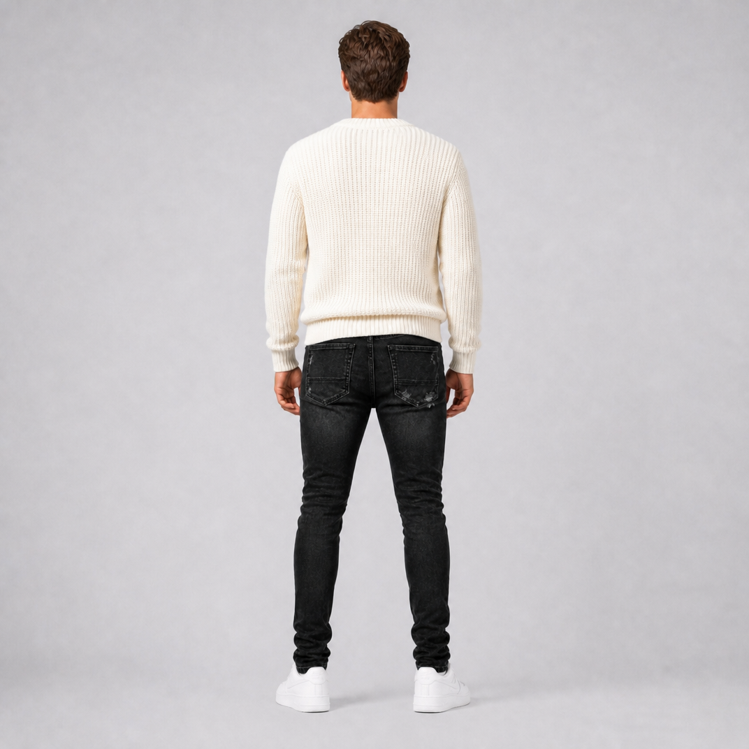 Men's Heavyweight Distressed Slim Fit Denim Jeans