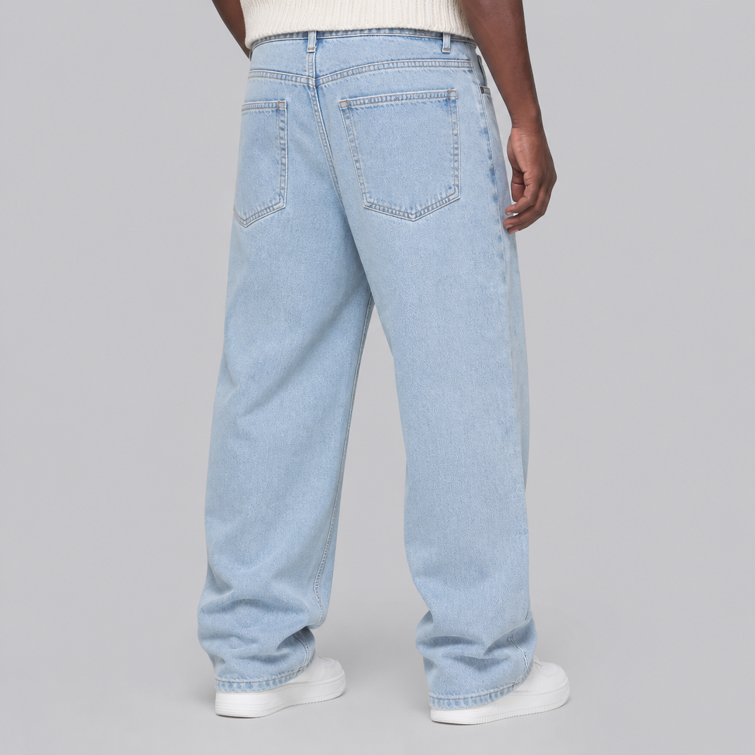 Men's Heavyweight Distressed Wide Leg Jeans