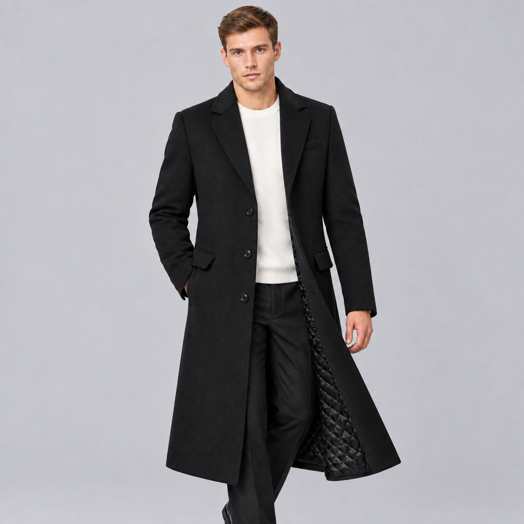 Men's Heavyweight Wool Blend Tailored Overcoat