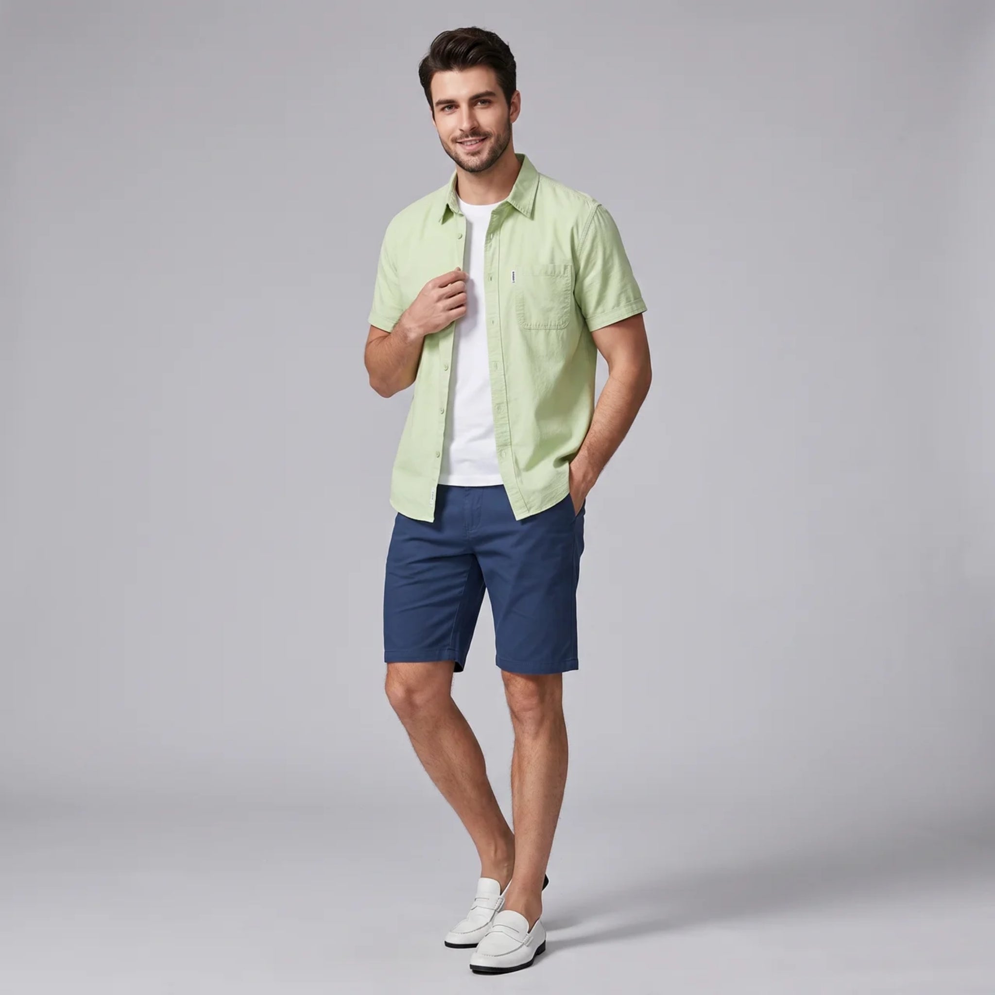 Men’s Heritage Cotton-Linen Textured Shirt