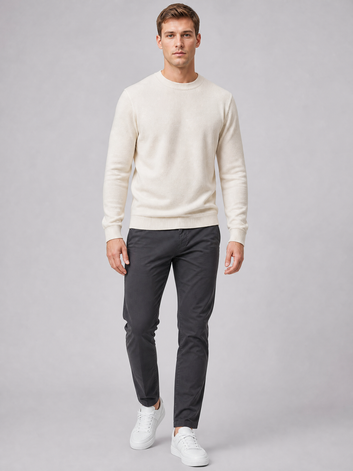 Men's Leather Casual Platform Trainers