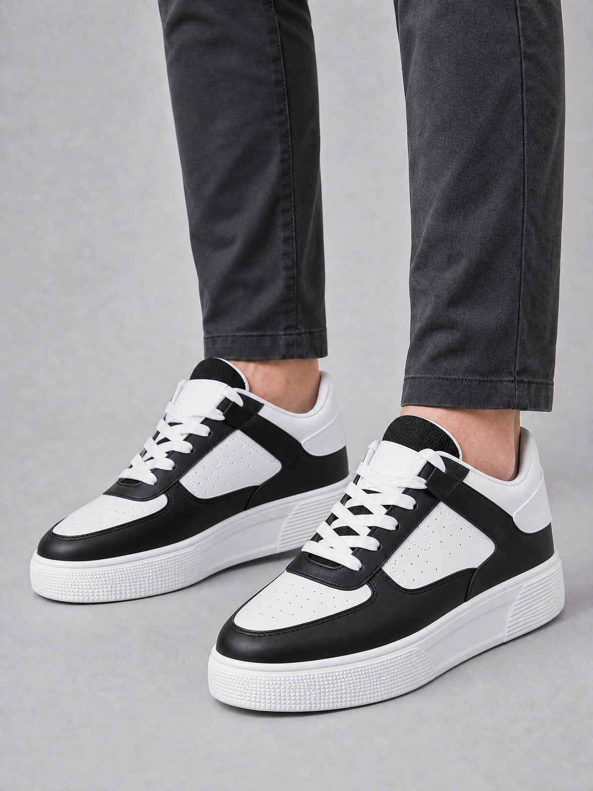 Men's Leather Casual Platform Trainers
